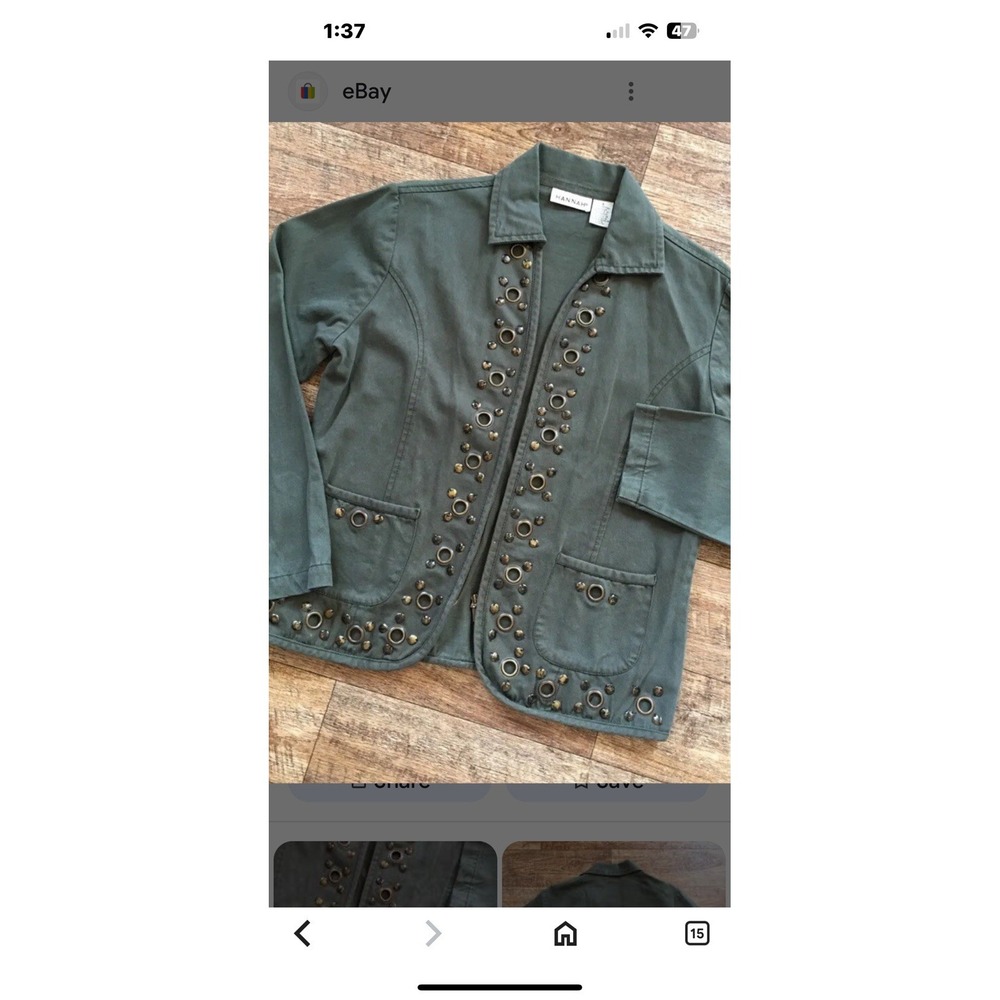 Hannah Twill Jacket Olive Green‎ 2XL W/ Brass Eyelet Trim